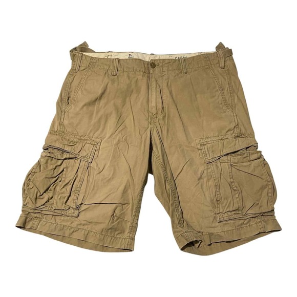 Cargo Shorts Mens 35 Multi Pocket Utility Casual Outdoor Khaki Tan Summer Shorts - Picture 1 of 6